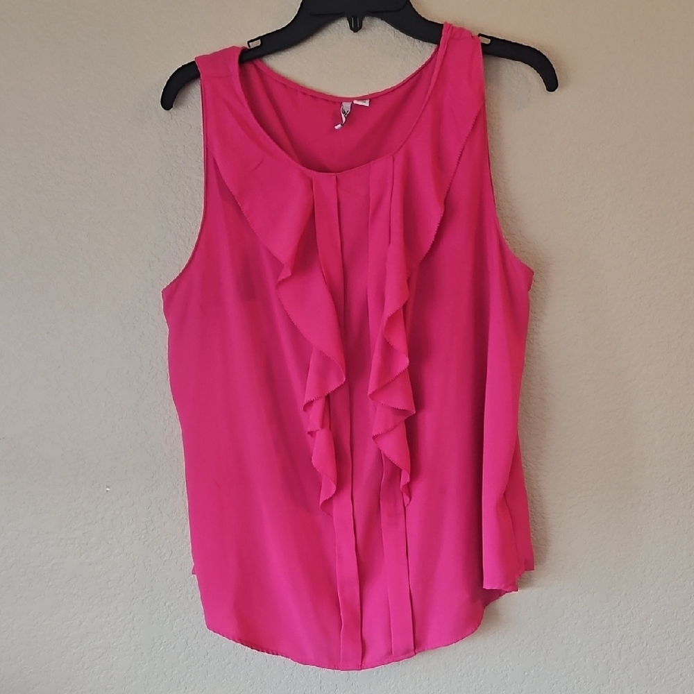 XL Pink Ruffle Elle Tank